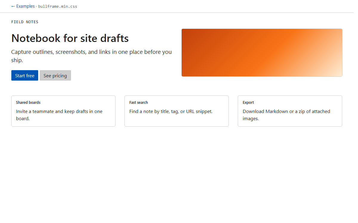 Product example preview