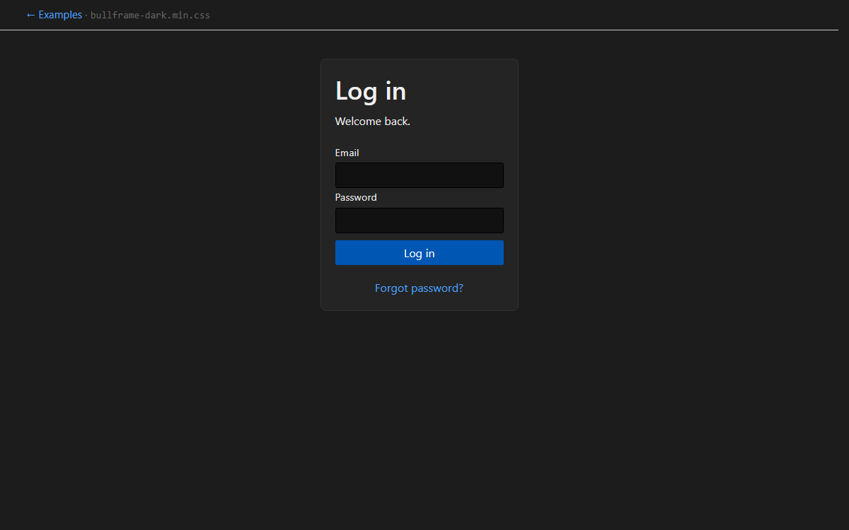 Sign in (dark) example preview